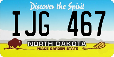 ND license plate IJG467