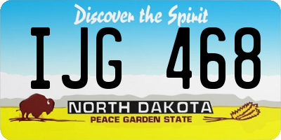 ND license plate IJG468