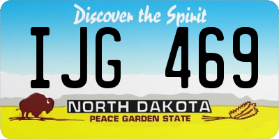ND license plate IJG469