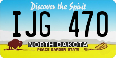 ND license plate IJG470