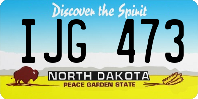 ND license plate IJG473