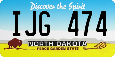 ND license plate IJG474