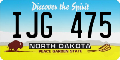 ND license plate IJG475