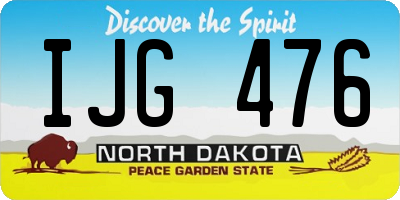ND license plate IJG476