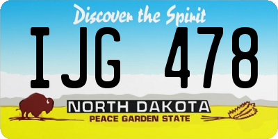 ND license plate IJG478
