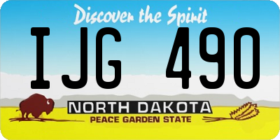 ND license plate IJG490