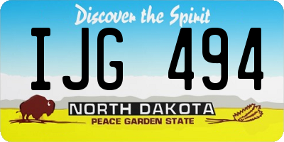 ND license plate IJG494