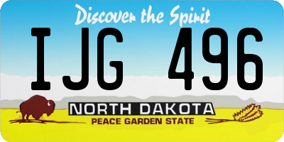 ND license plate IJG496