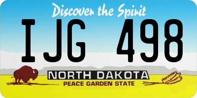 ND license plate IJG498