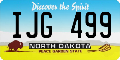 ND license plate IJG499