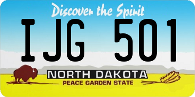ND license plate IJG501