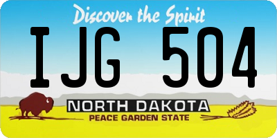 ND license plate IJG504