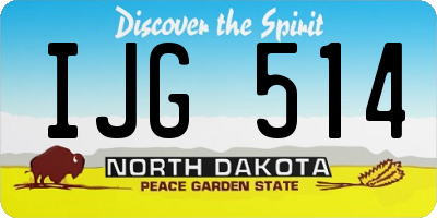 ND license plate IJG514