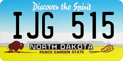 ND license plate IJG515