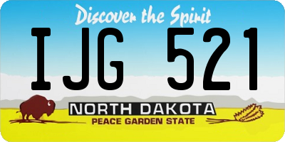 ND license plate IJG521
