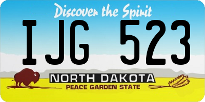 ND license plate IJG523