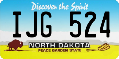 ND license plate IJG524