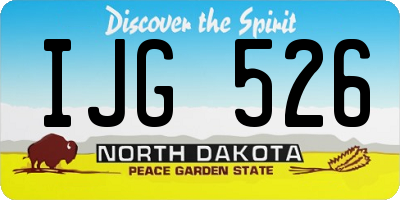 ND license plate IJG526