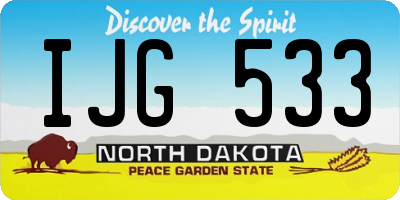 ND license plate IJG533