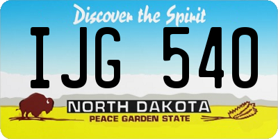 ND license plate IJG540