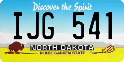 ND license plate IJG541