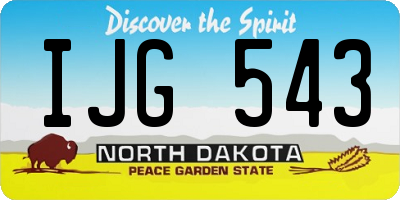 ND license plate IJG543