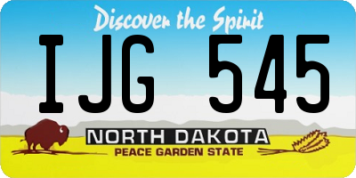 ND license plate IJG545