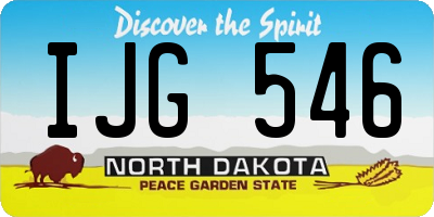 ND license plate IJG546