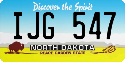ND license plate IJG547