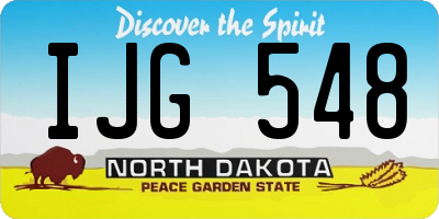 ND license plate IJG548