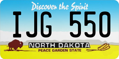 ND license plate IJG550