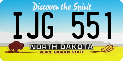 ND license plate IJG551