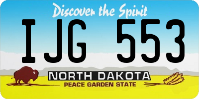 ND license plate IJG553