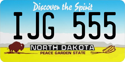 ND license plate IJG555