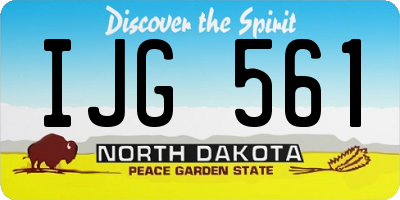 ND license plate IJG561