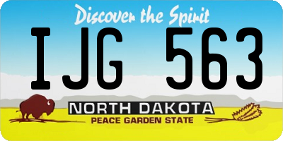 ND license plate IJG563