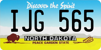 ND license plate IJG565
