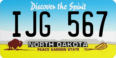 ND license plate IJG567