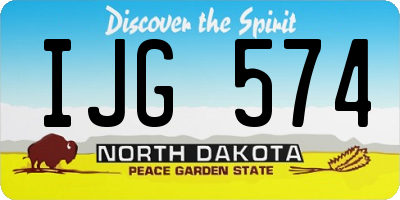 ND license plate IJG574
