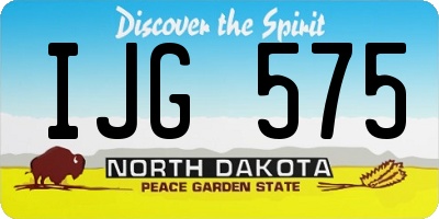 ND license plate IJG575