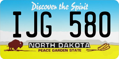 ND license plate IJG580