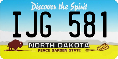 ND license plate IJG581