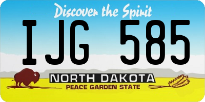 ND license plate IJG585