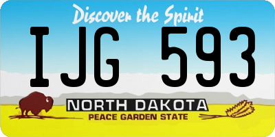 ND license plate IJG593