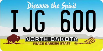 ND license plate IJG600