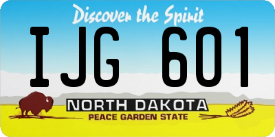 ND license plate IJG601