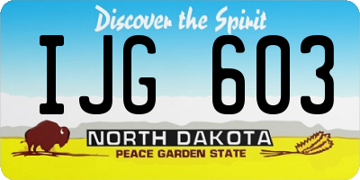 ND license plate IJG603