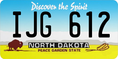 ND license plate IJG612