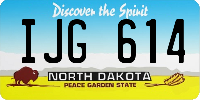 ND license plate IJG614