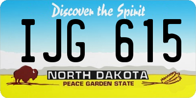ND license plate IJG615
